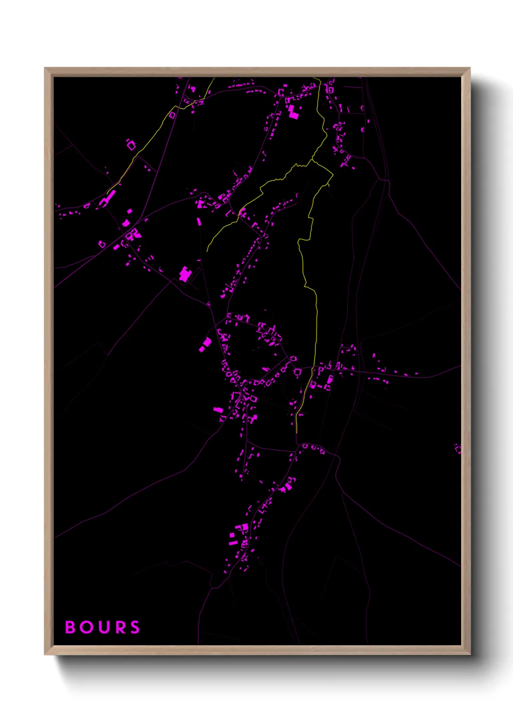 Une affiche de carte sur Bours