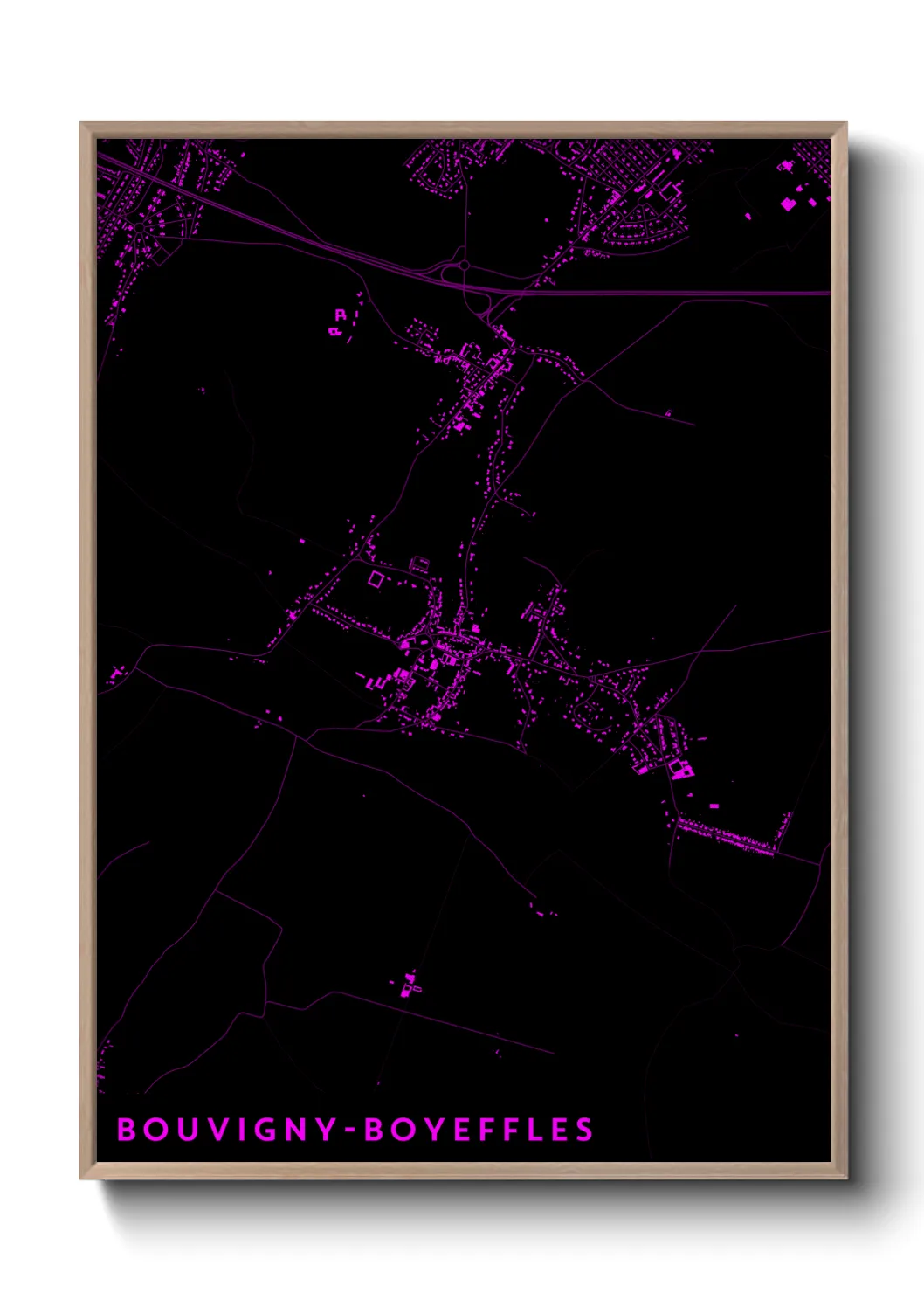 Une affiche de carte sur Bouvigny-Boyeffles