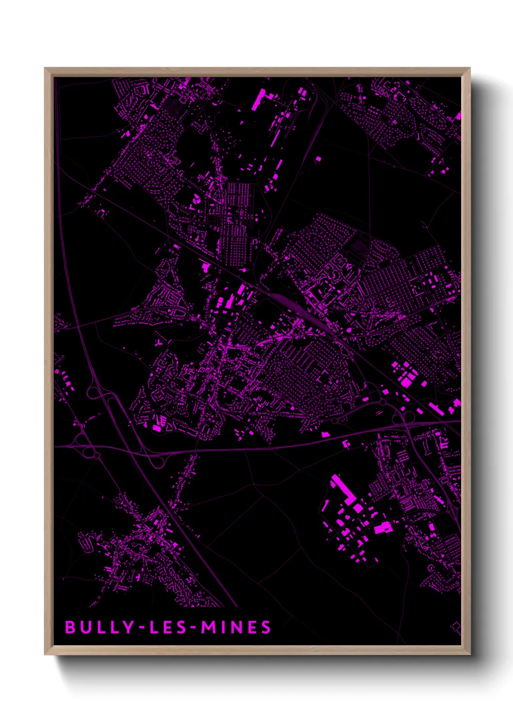 Une affiche de carte sur Bully-les-Mines