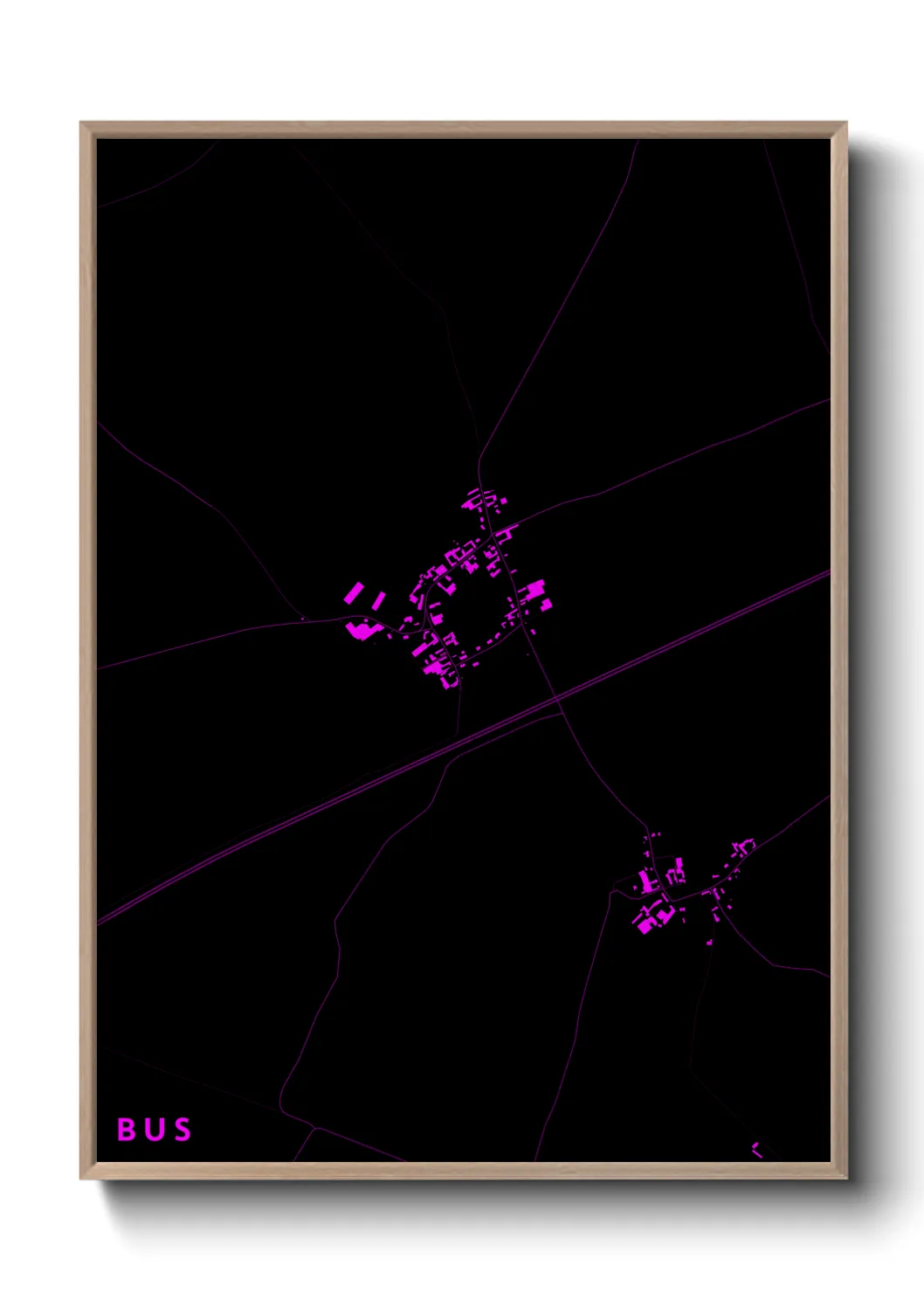 Une affiche de carte sur Bus