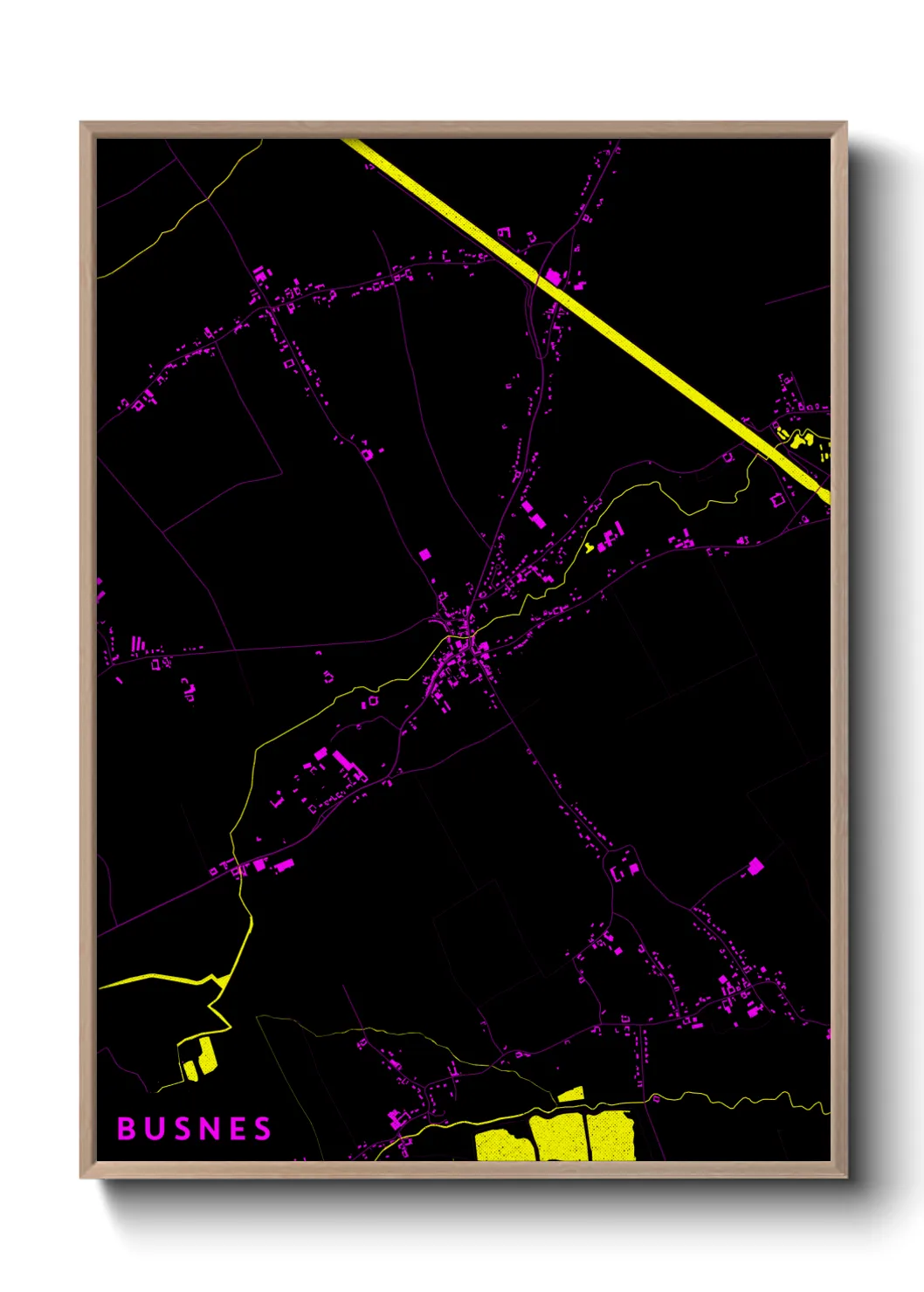 Une affiche de carte sur Busnes
