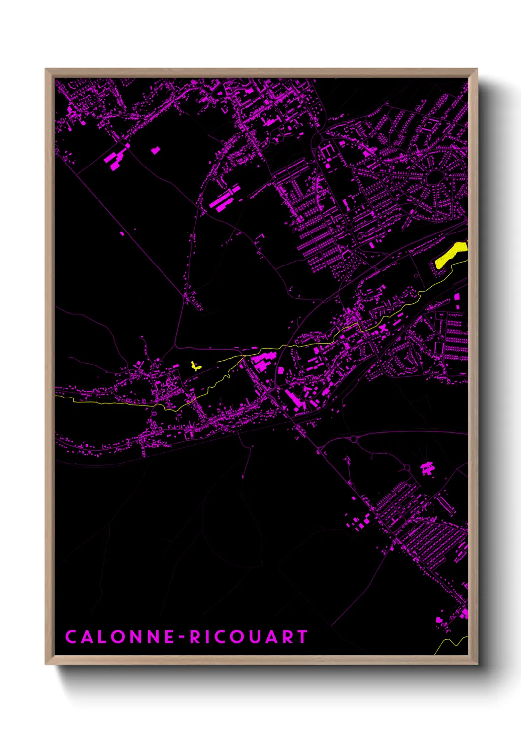 Une affiche de carte sur Calonne-Ricouart