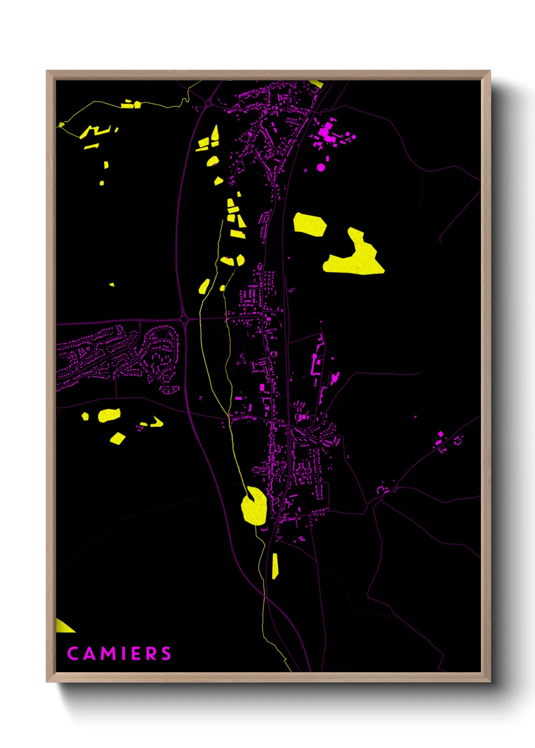 Une affiche de carte sur Camiers