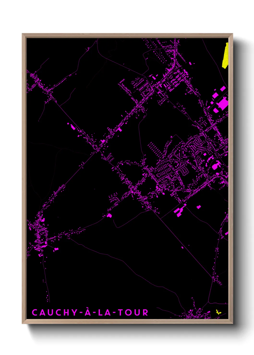 Une affiche de carte sur Cauchy-à-la-Tour