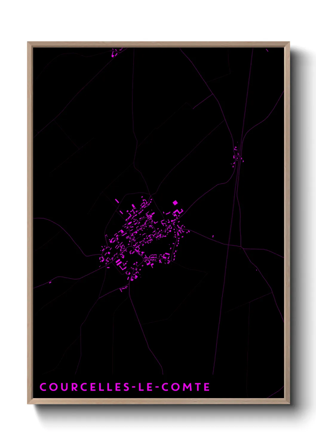 Une affiche de carte sur Courcelles-le-Comte