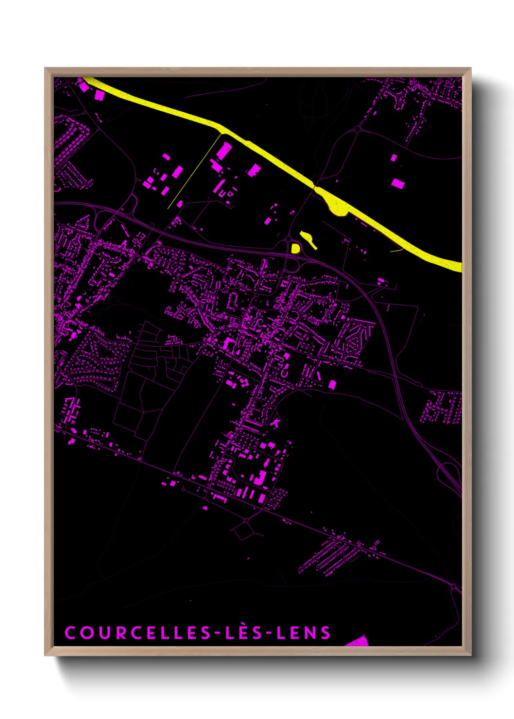 Une affiche de carte sur Courcelles-lès-Lens