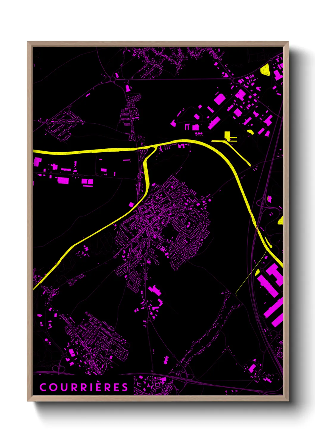 Une affiche de carte sur Courrières