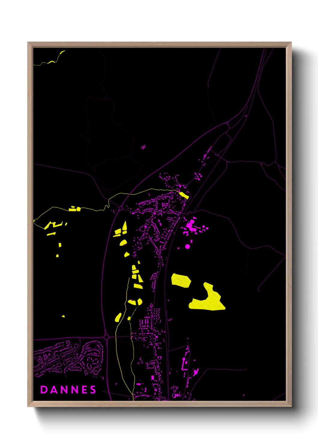 Une affiche de carte sur Dannes