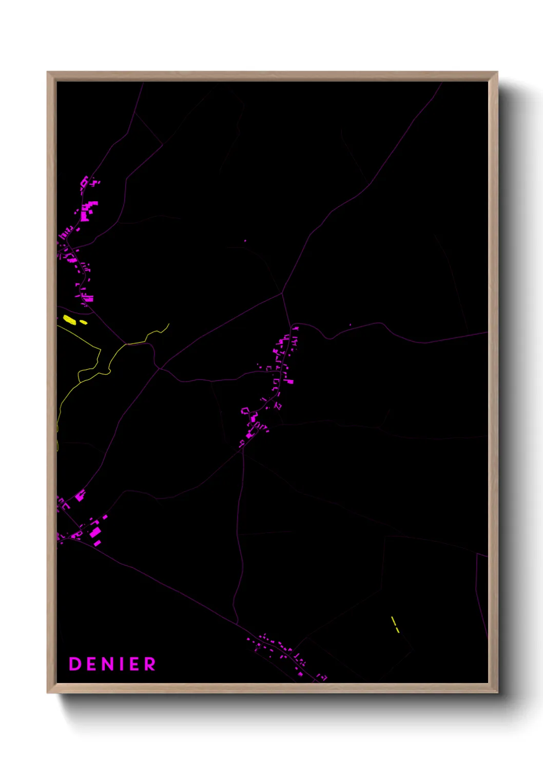 Une affiche de carte sur Denier