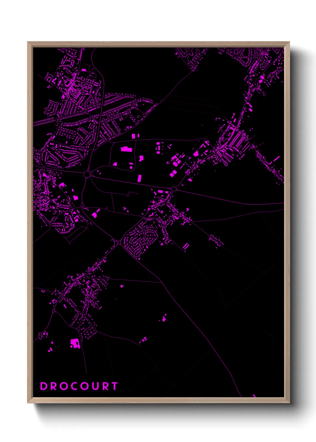 Une affiche de carte sur Drocourt