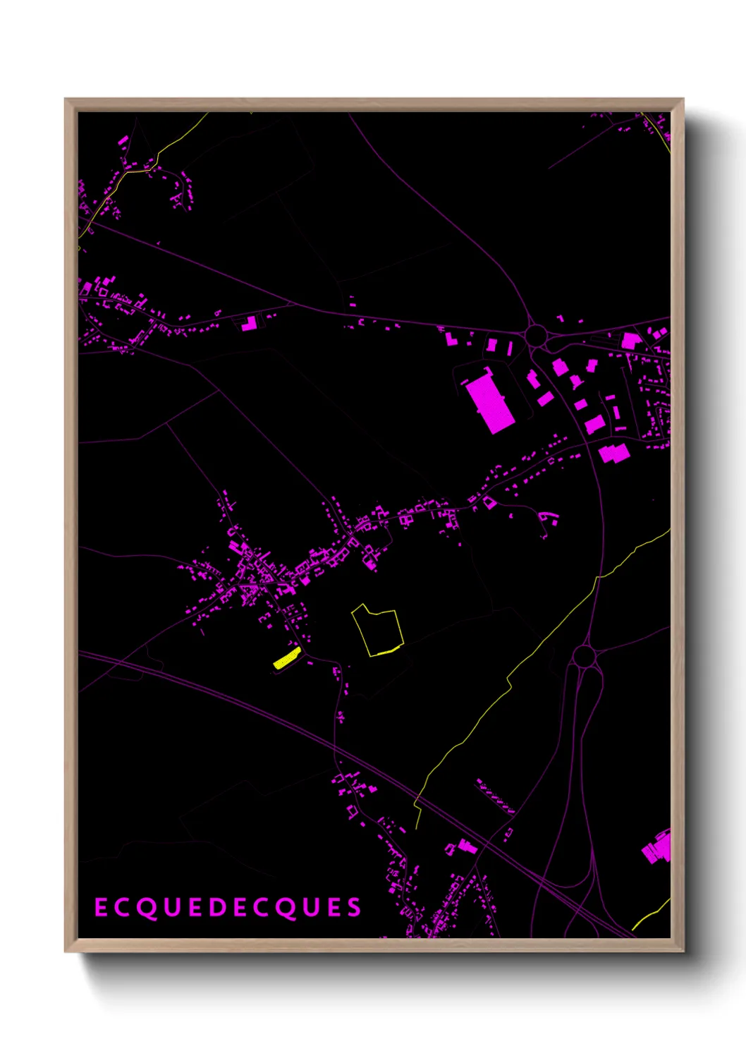 Une affiche de carte sur Ecquedecques