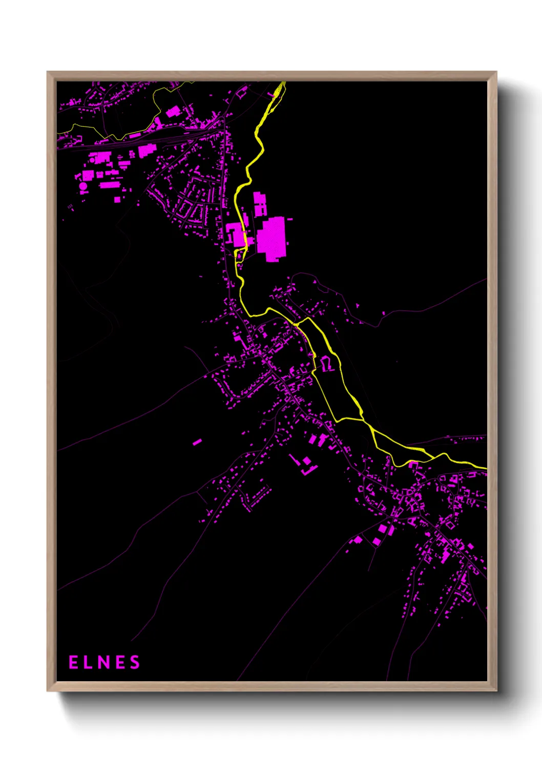 Une affiche de carte sur Elnes