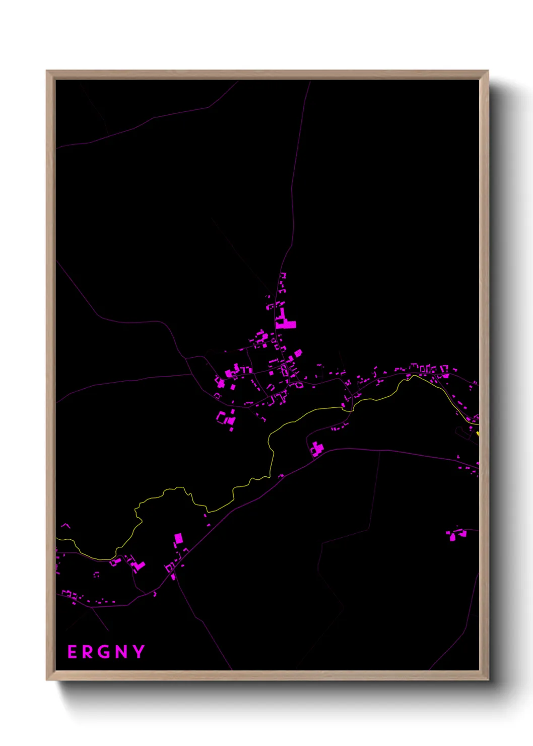 Une affiche de carte sur Ergny