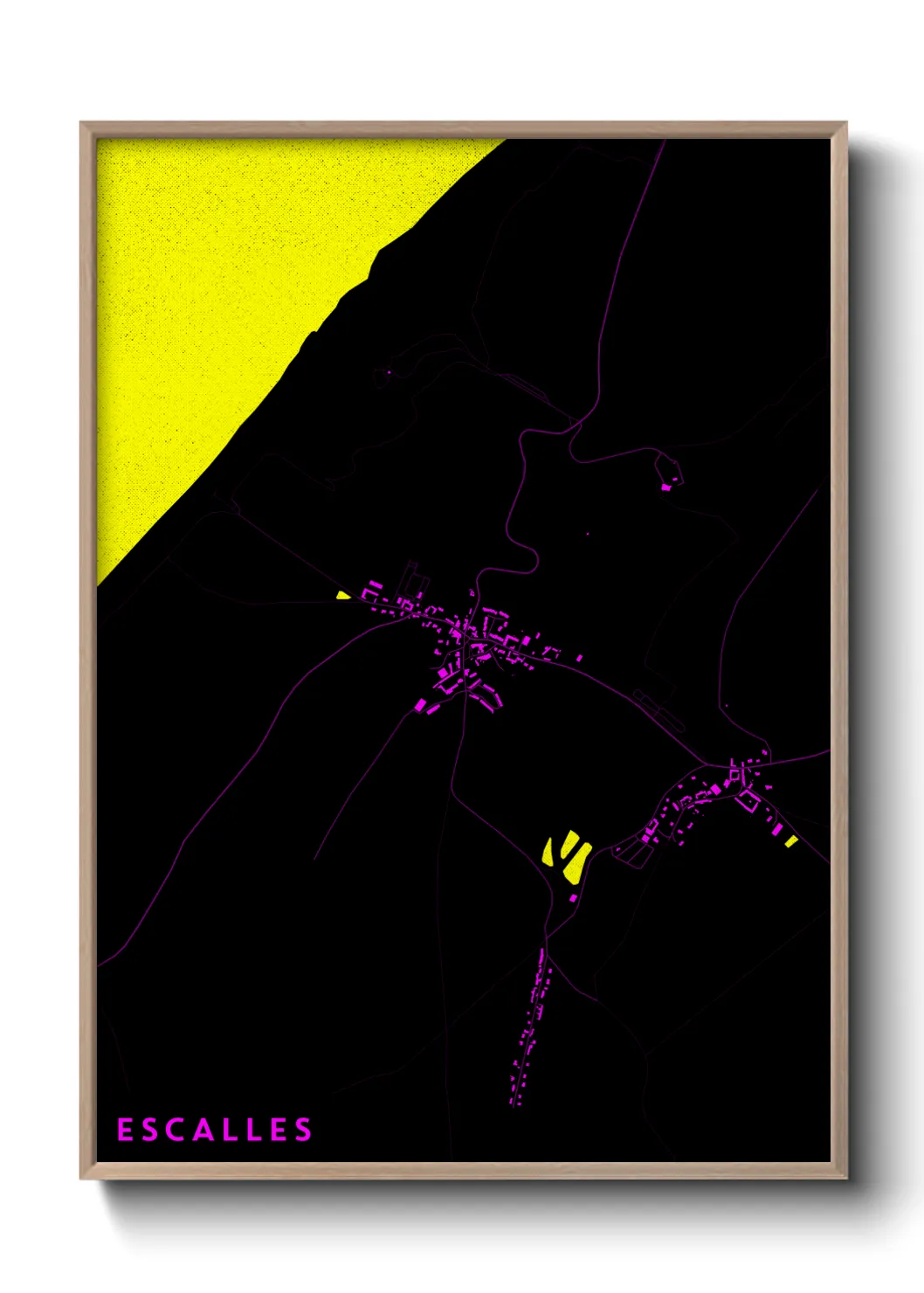 Une affiche de carte sur Escalles