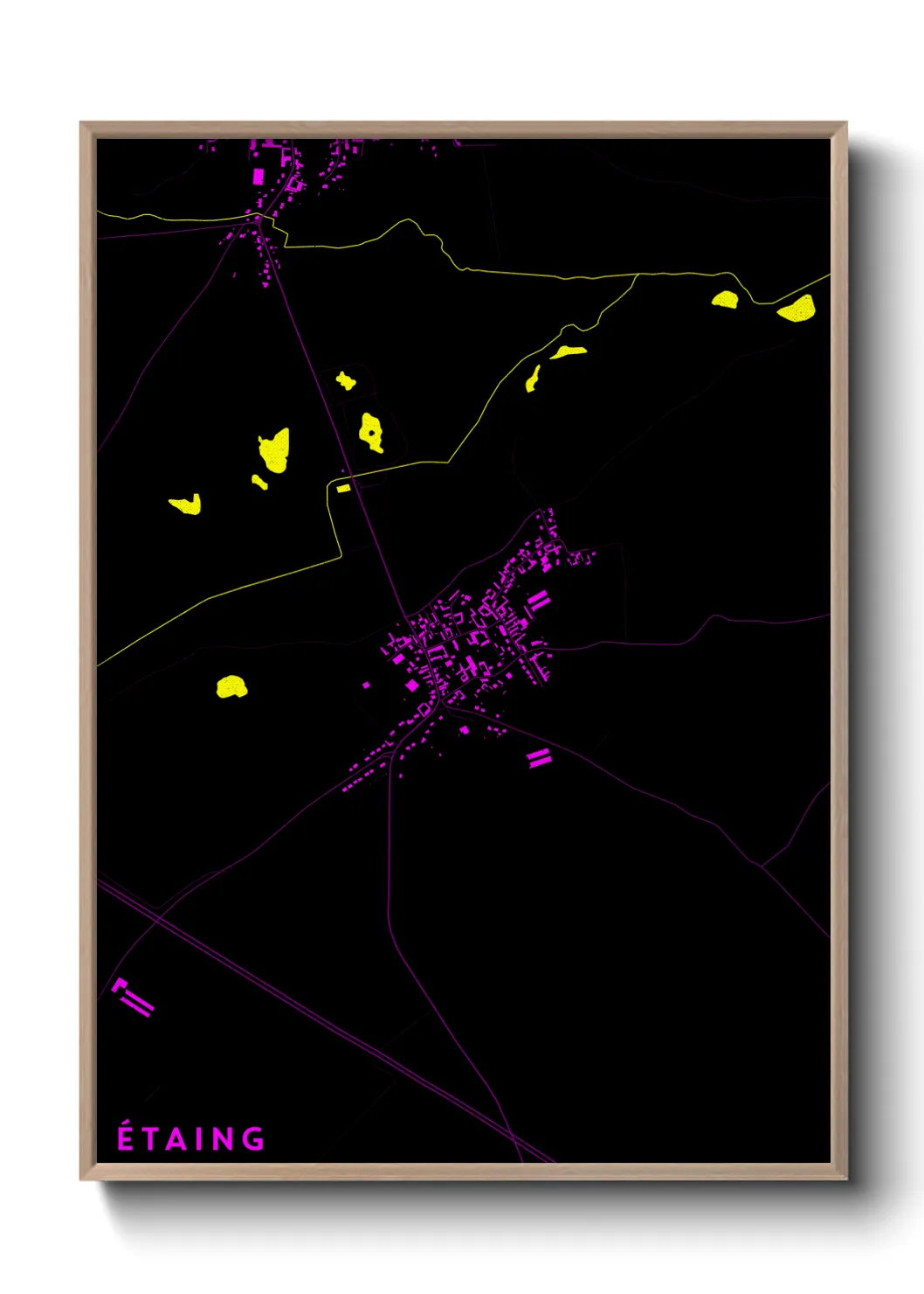 Une affiche de carte sur Étaing
