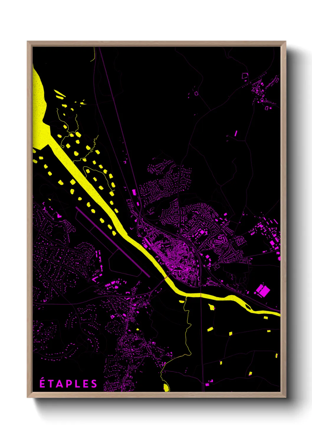 Une affiche de carte sur Étaples