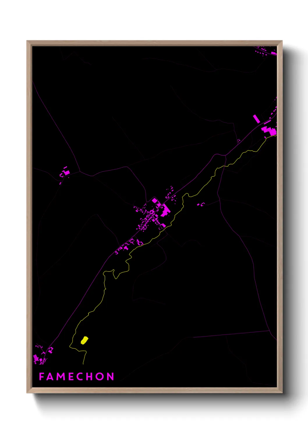 Une affiche de carte sur Famechon