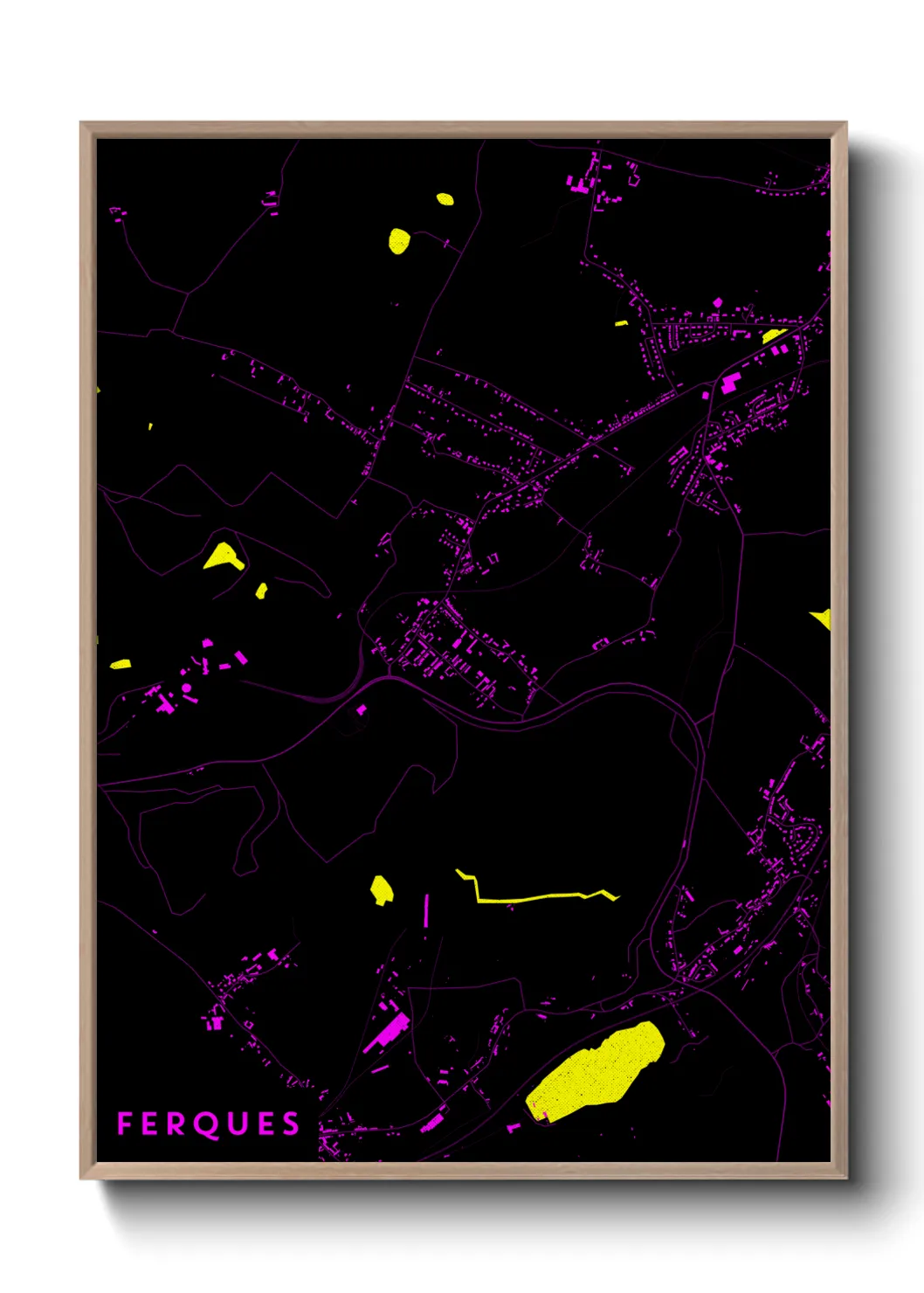 Une affiche de carte sur Ferques