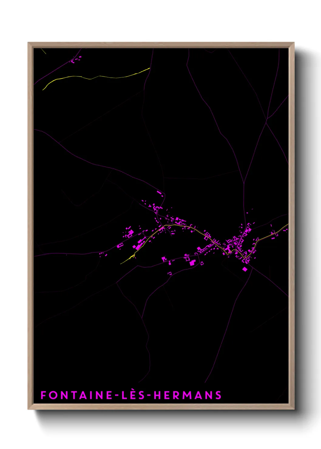Une affiche de carte sur Fontaine-lès-Hermans