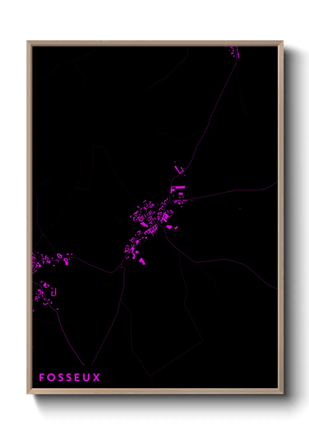 Une affiche de carte sur Fosseux