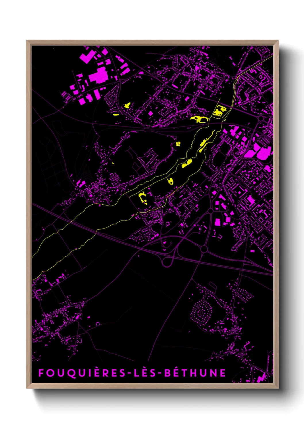 Une affiche de carte sur Fouquières-lès-Béthune