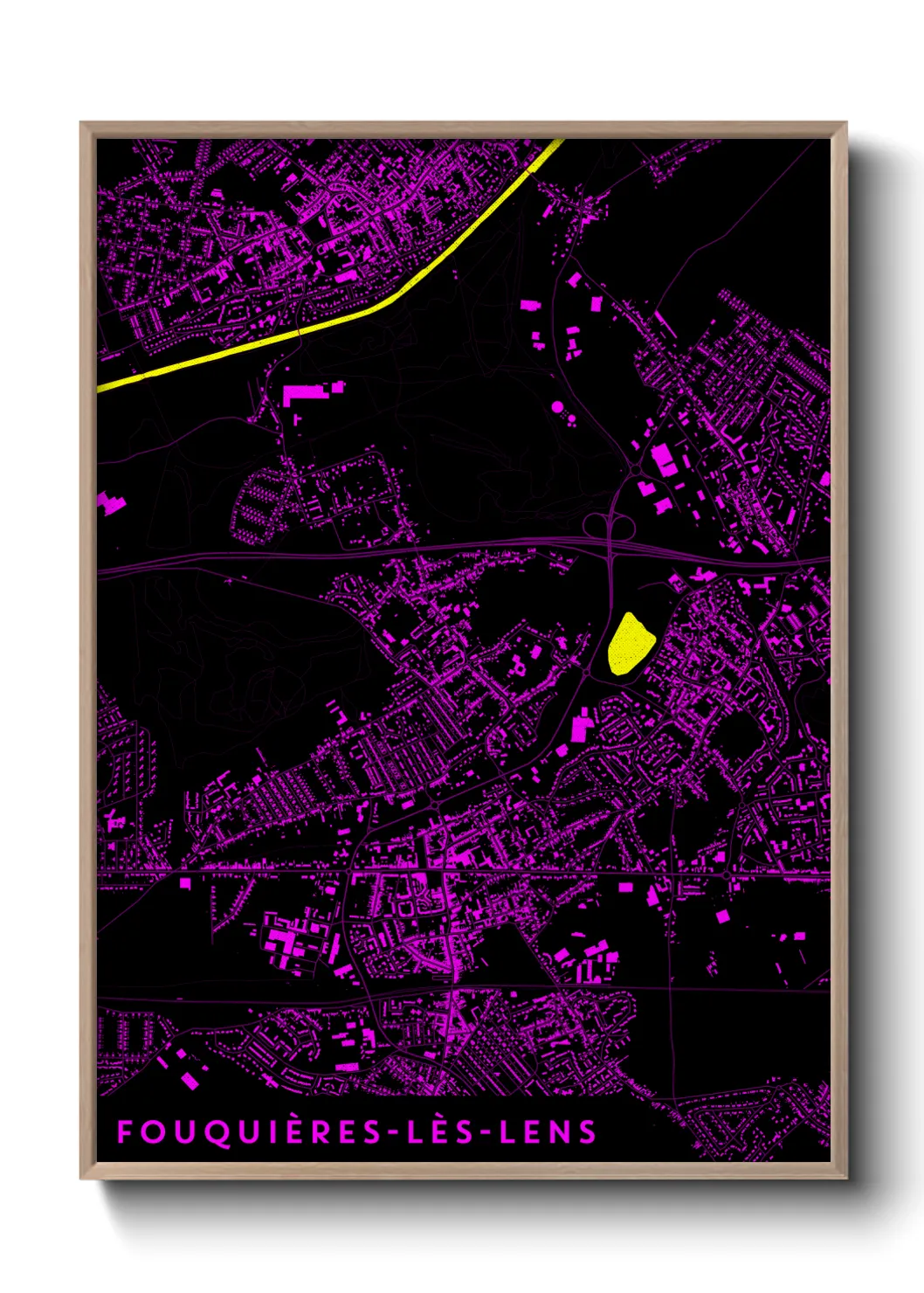 Une affiche de carte sur Fouquières-lès-Lens