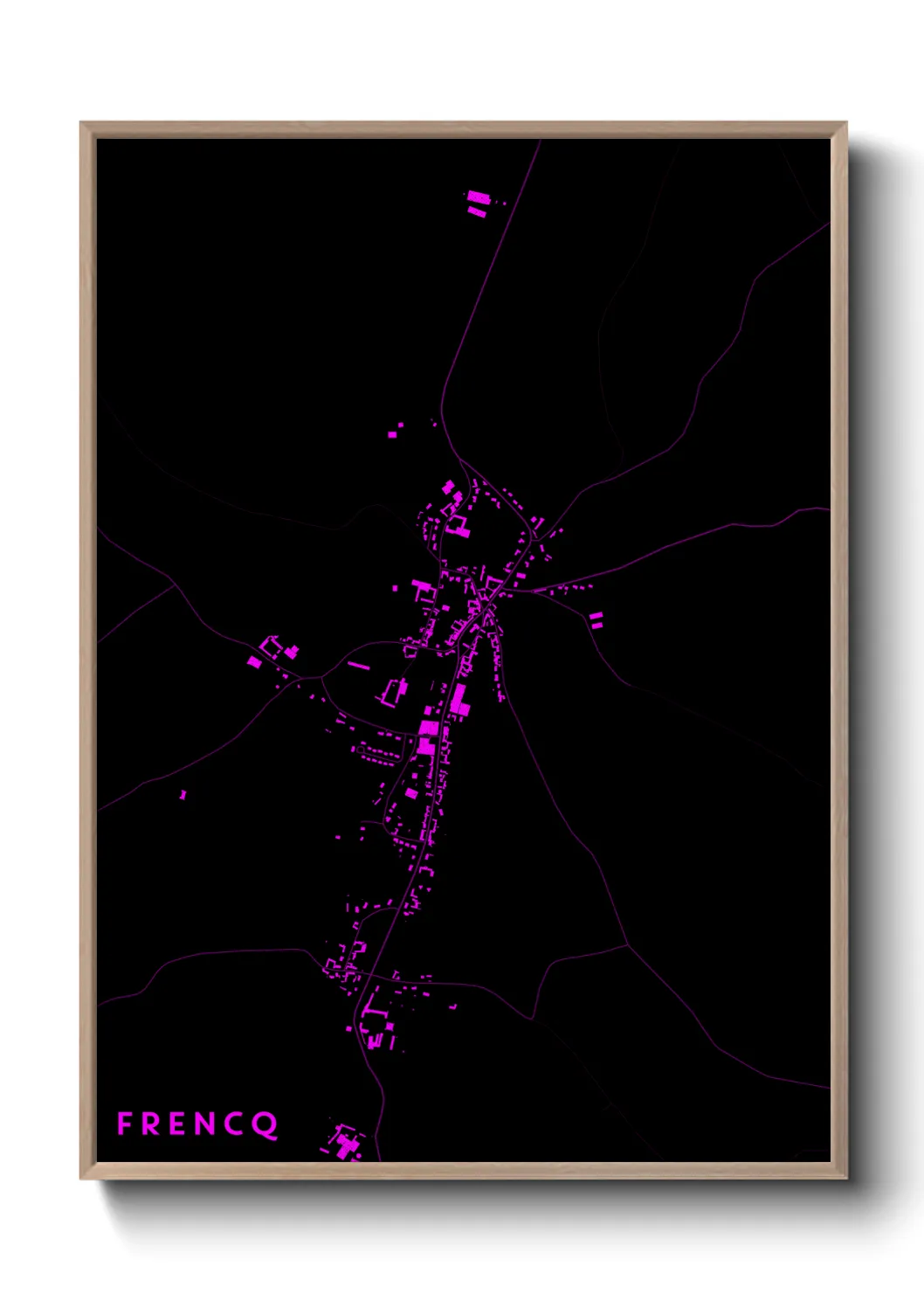 Une affiche de carte sur Frencq