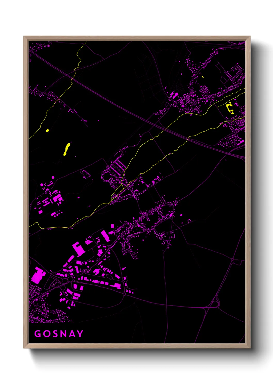 Une affiche de carte sur Gosnay