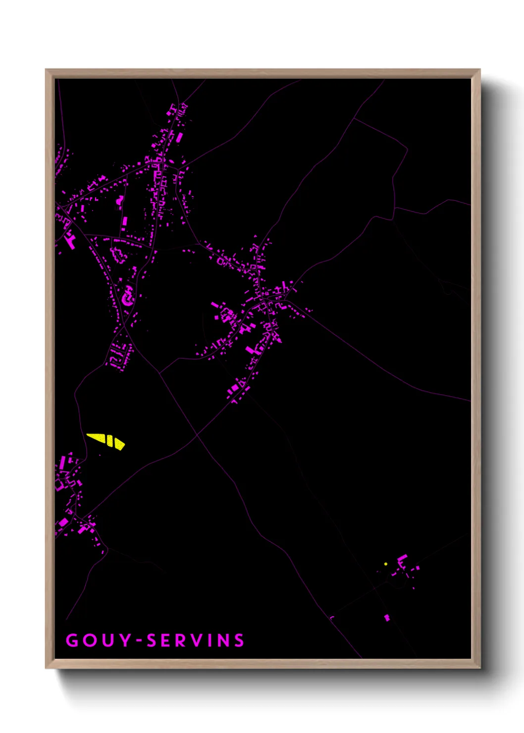 Une affiche de carte sur Gouy-Servins