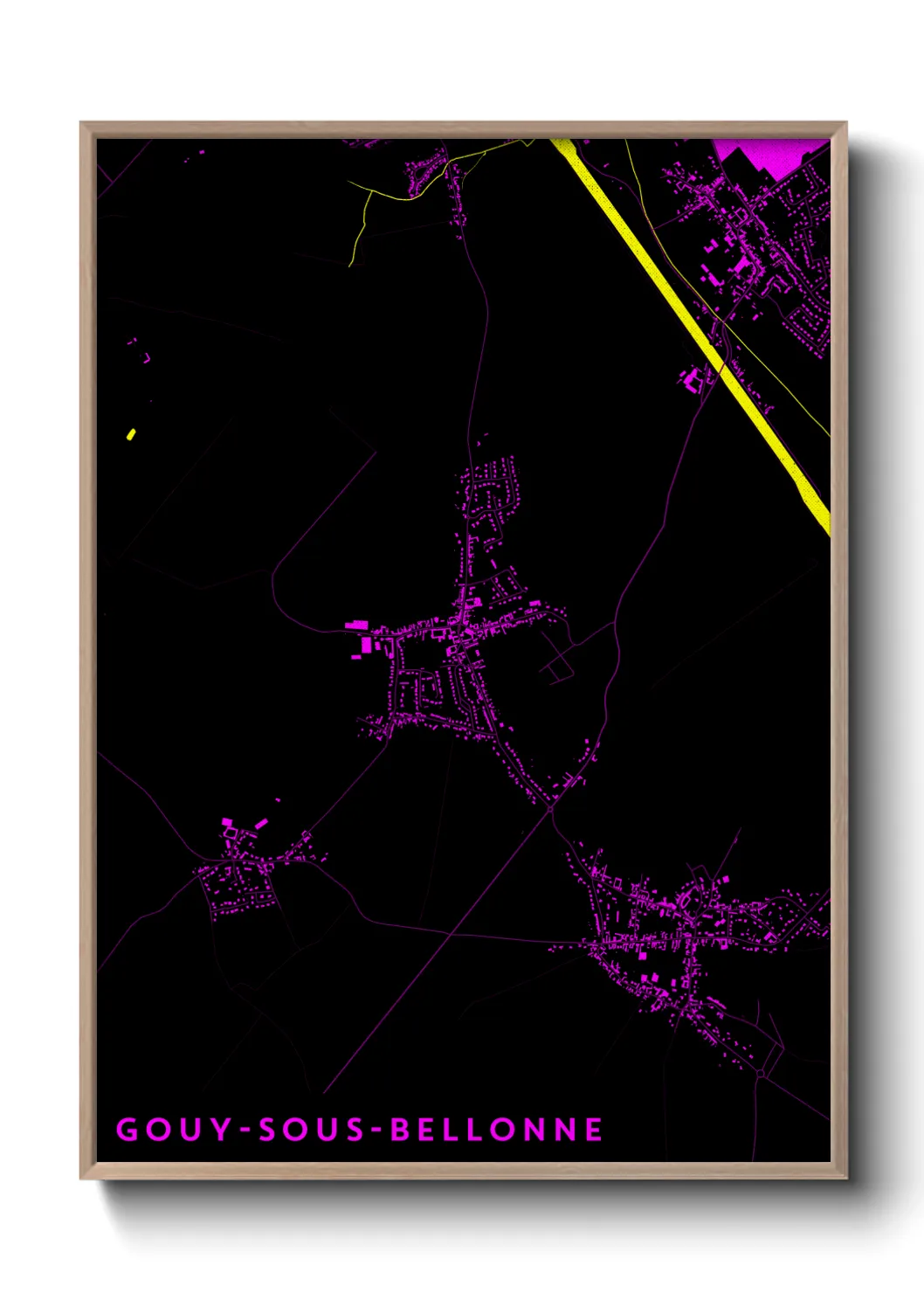 Une affiche de carte sur Gouy-sous-Bellonne