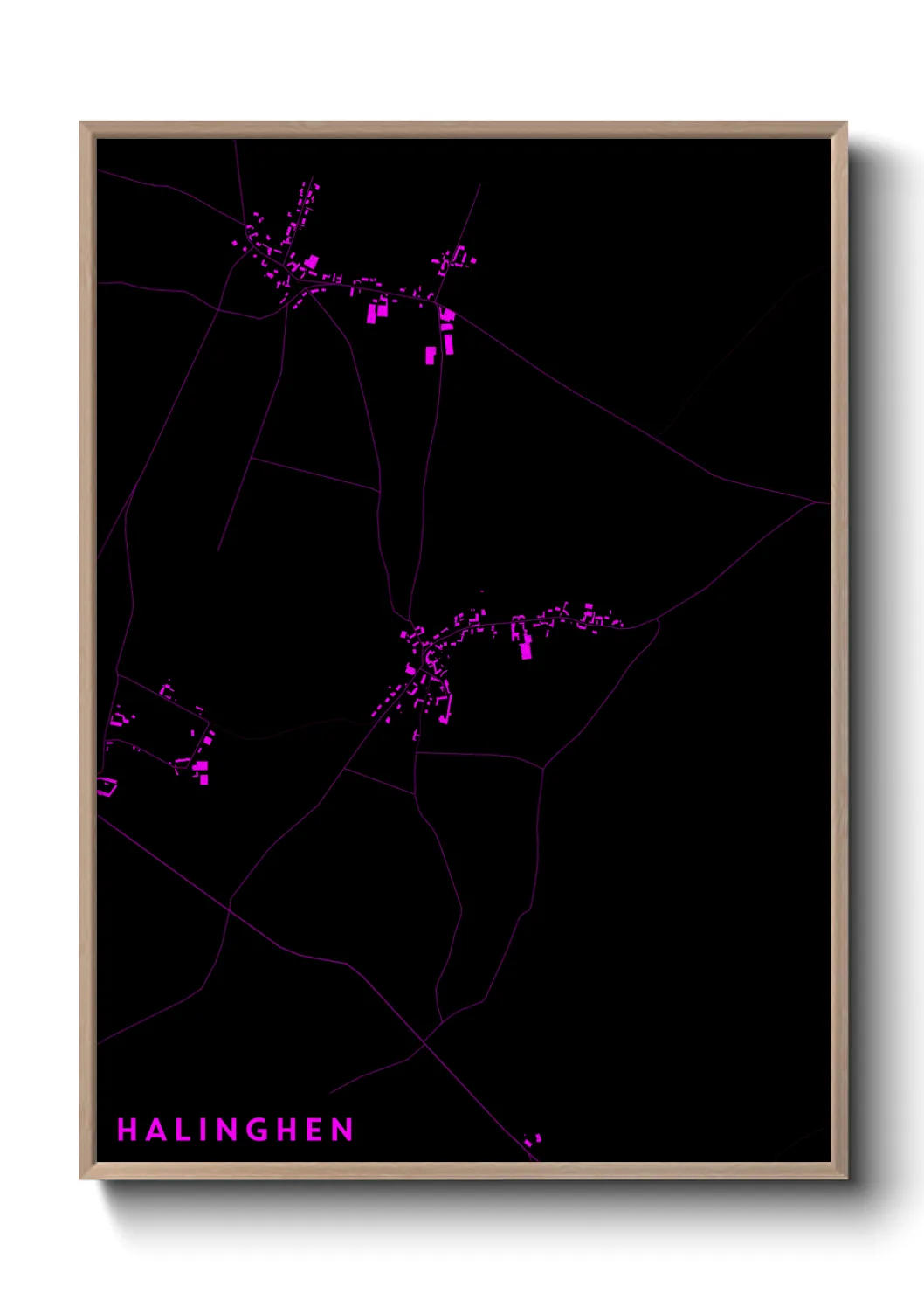 Une affiche de carte sur Halinghen