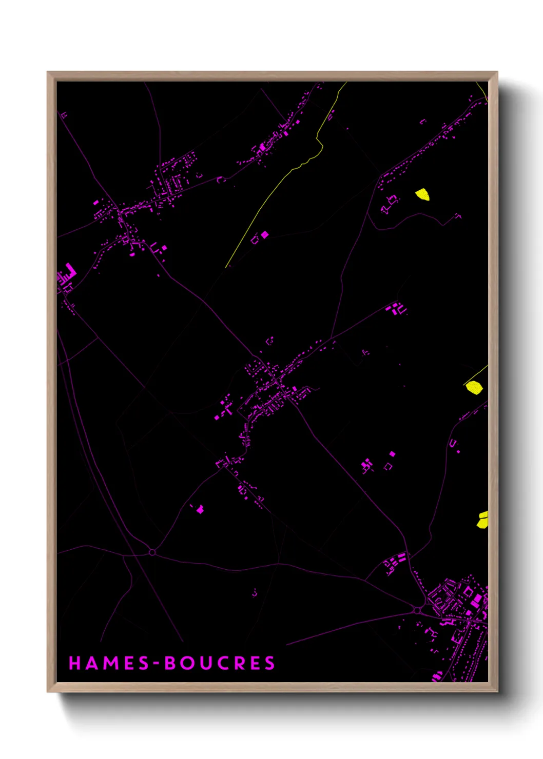 Une affiche de carte sur Hames-Boucres