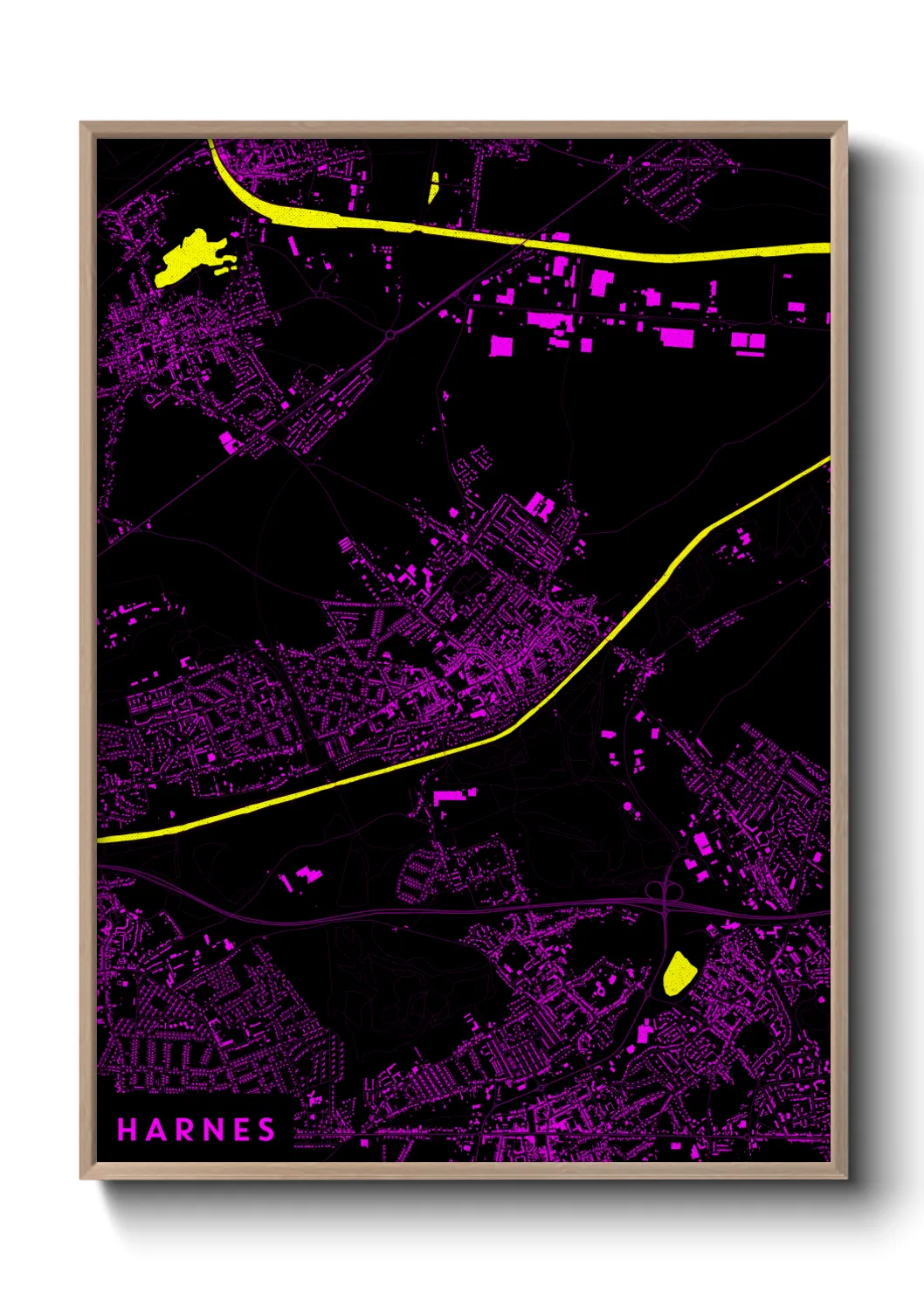Une affiche de carte sur Harnes