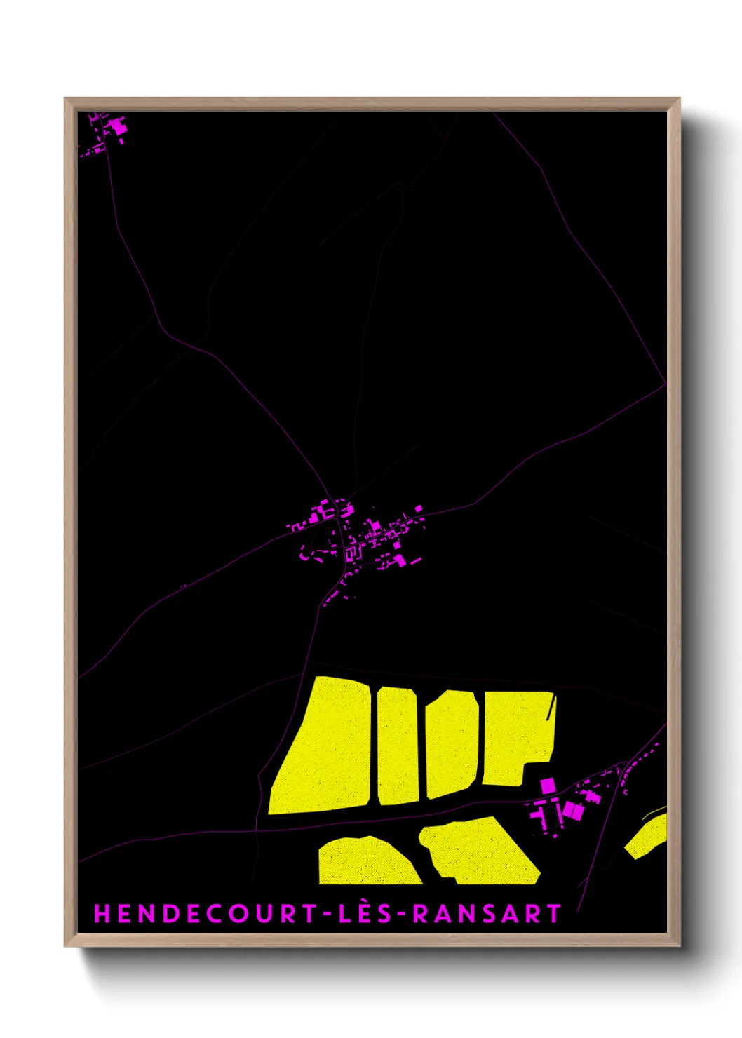 Une affiche de carte sur Hendecourt-lès-Ransart