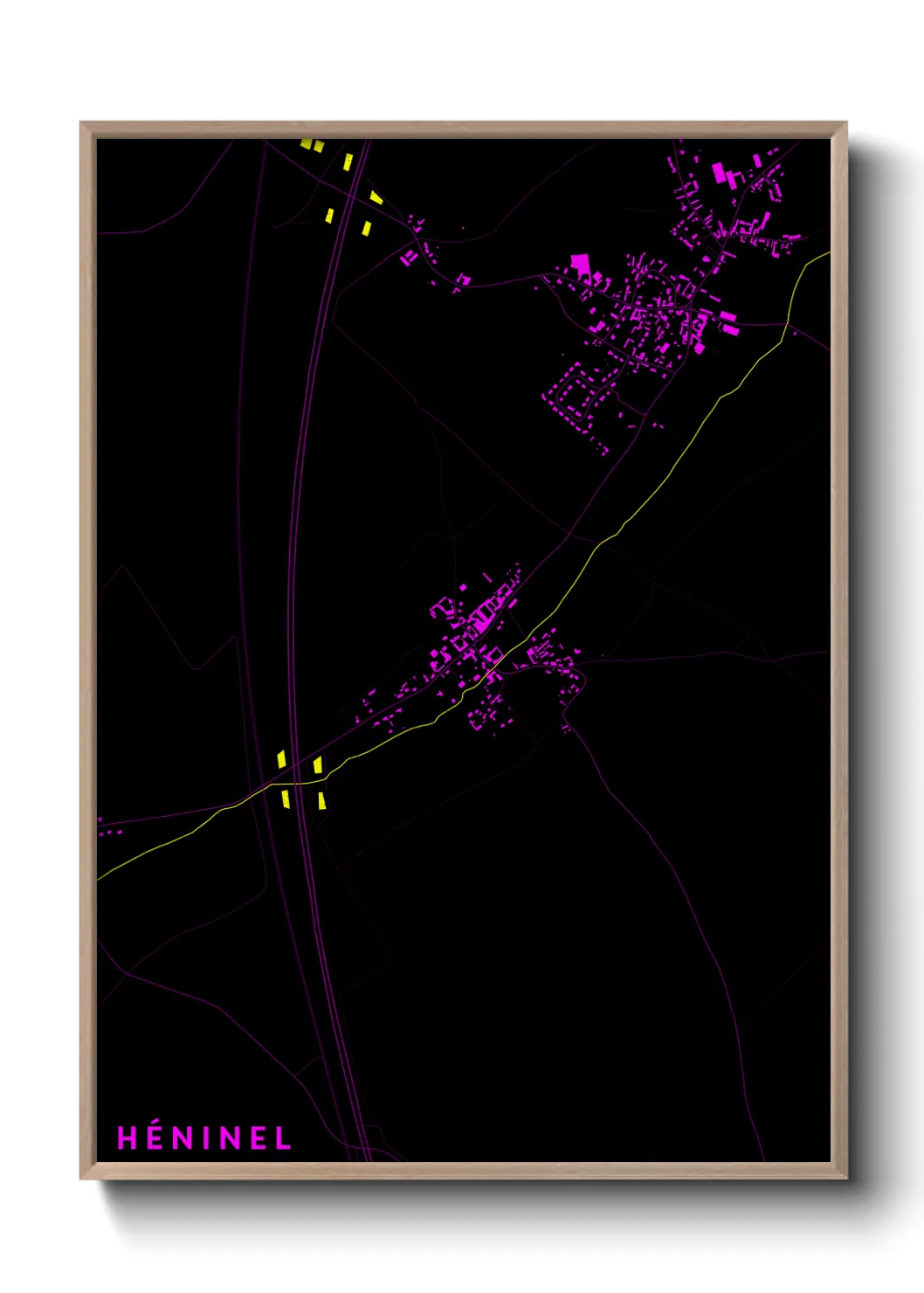 Une affiche de carte sur Héninel