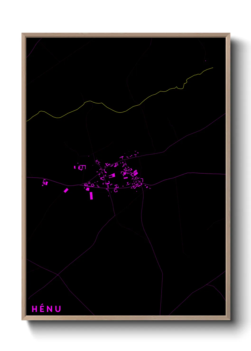 Une affiche de carte sur Hénu