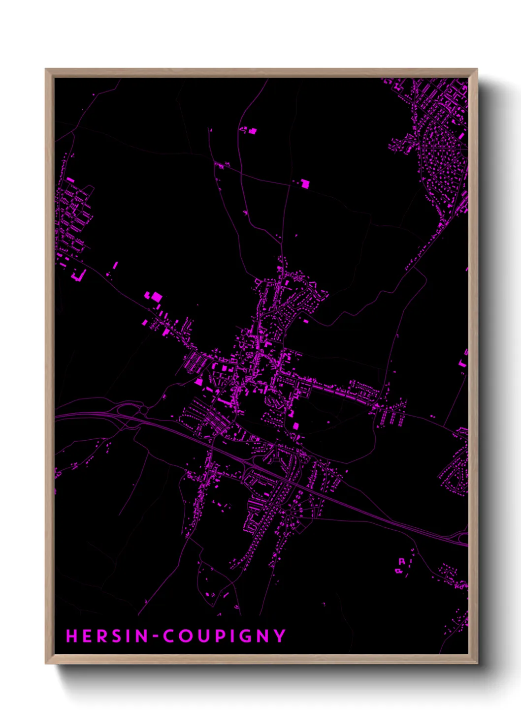 Une affiche de carte sur Hersin-Coupigny