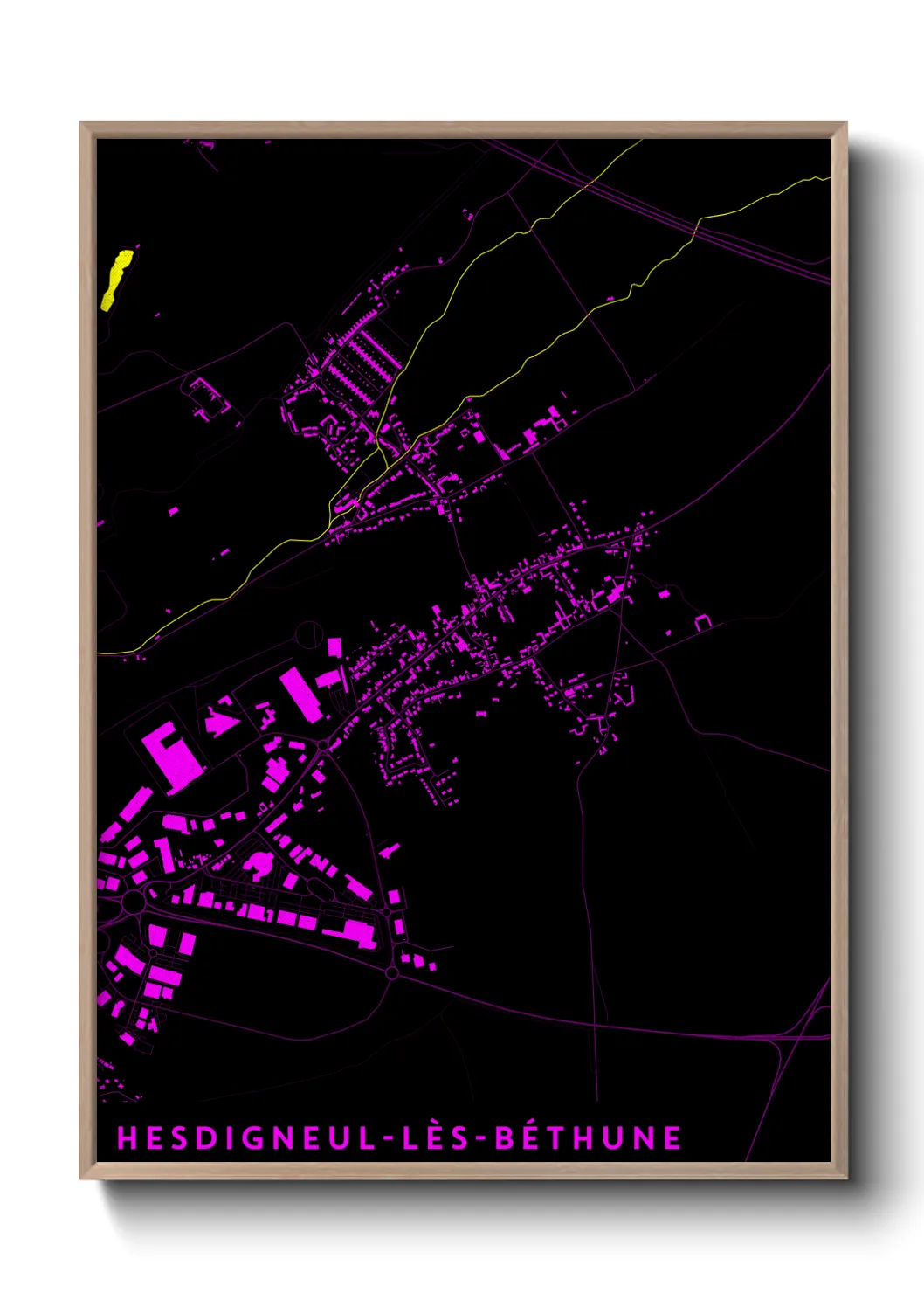 Une affiche de carte sur Hesdigneul-lès-Béthune