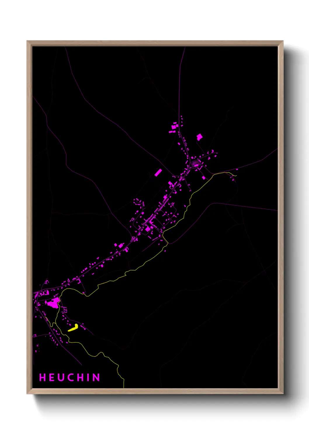 Une affiche de carte sur Heuchin