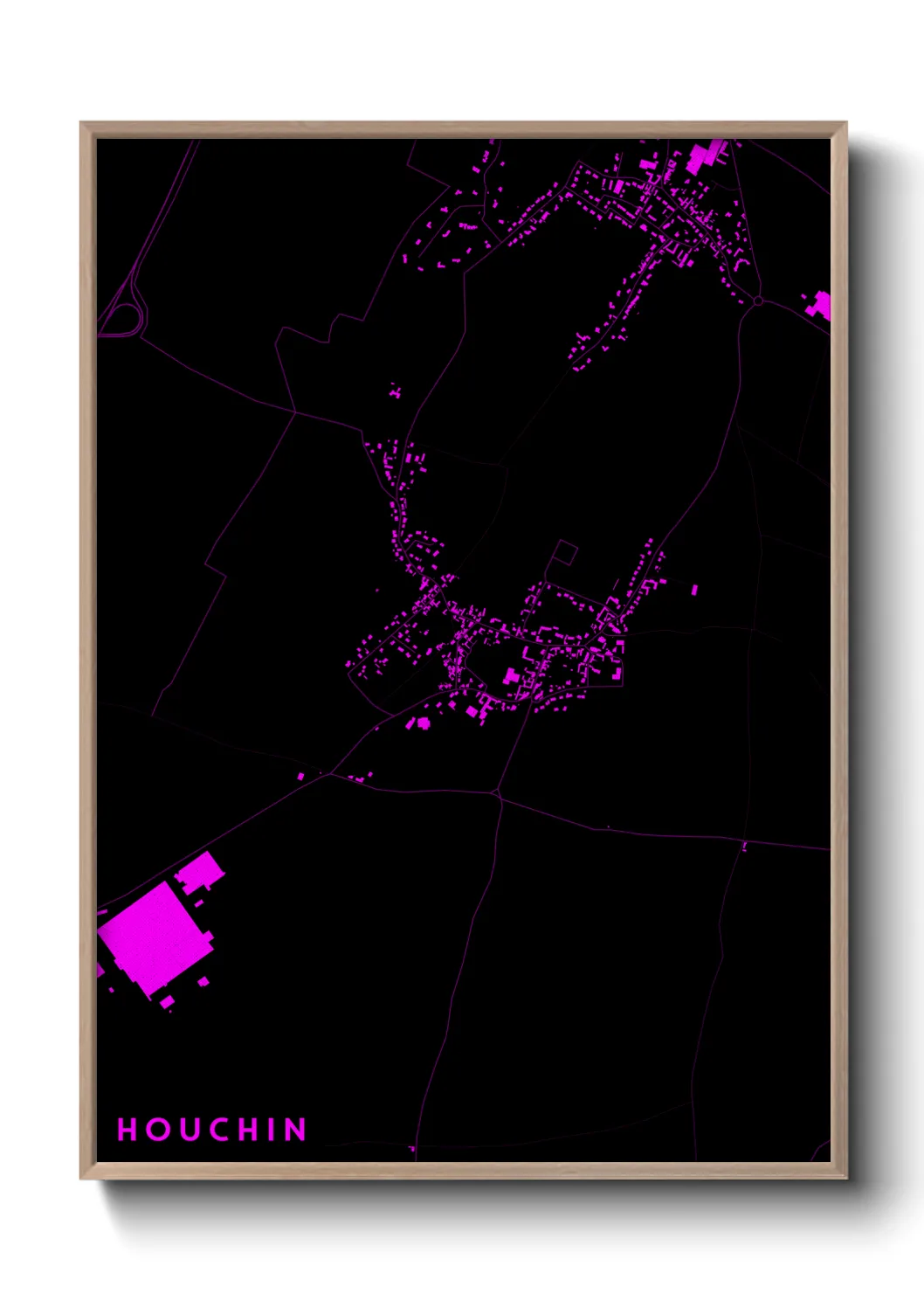 Une affiche de carte sur Houchin