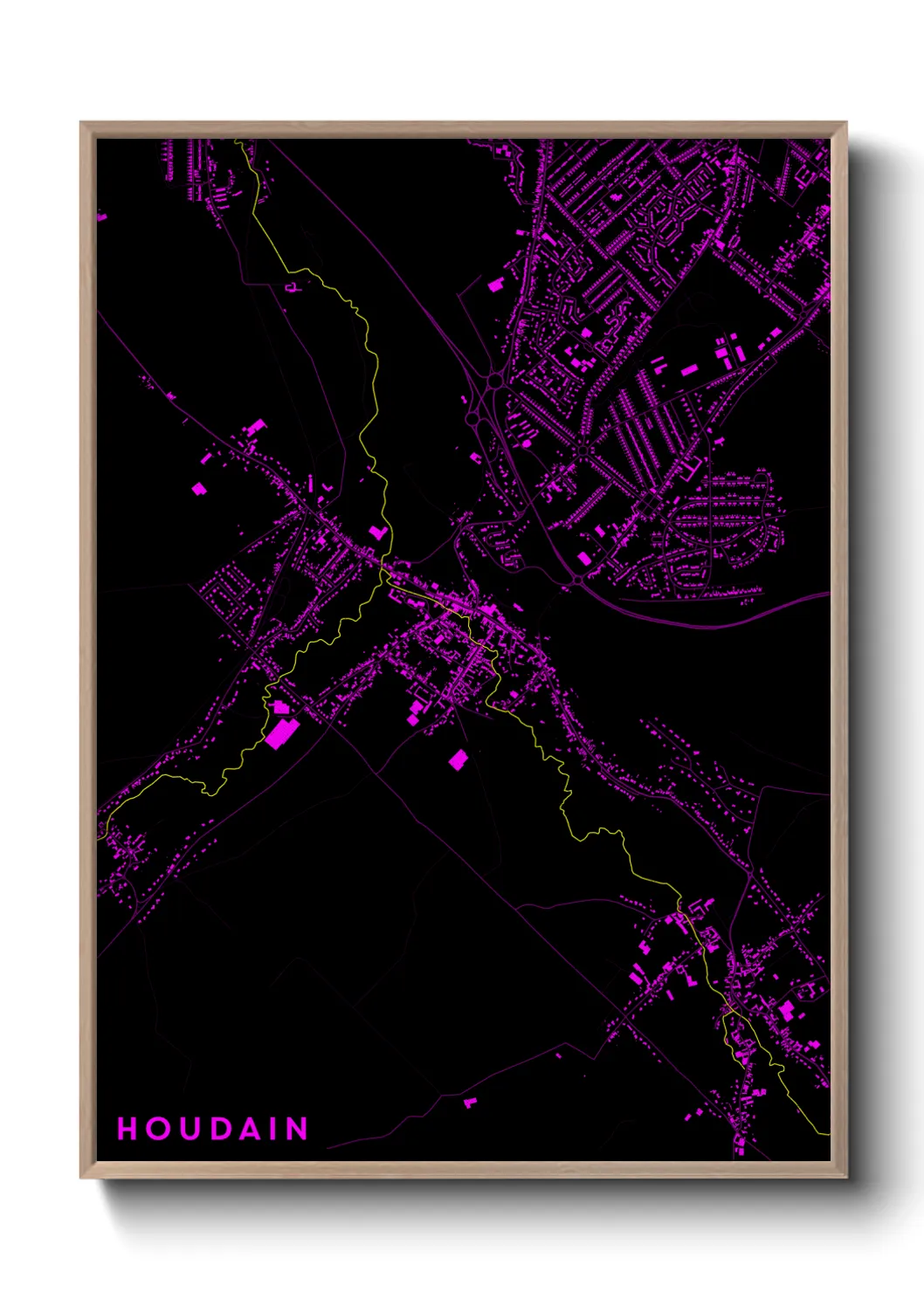 Une affiche de carte sur Houdain