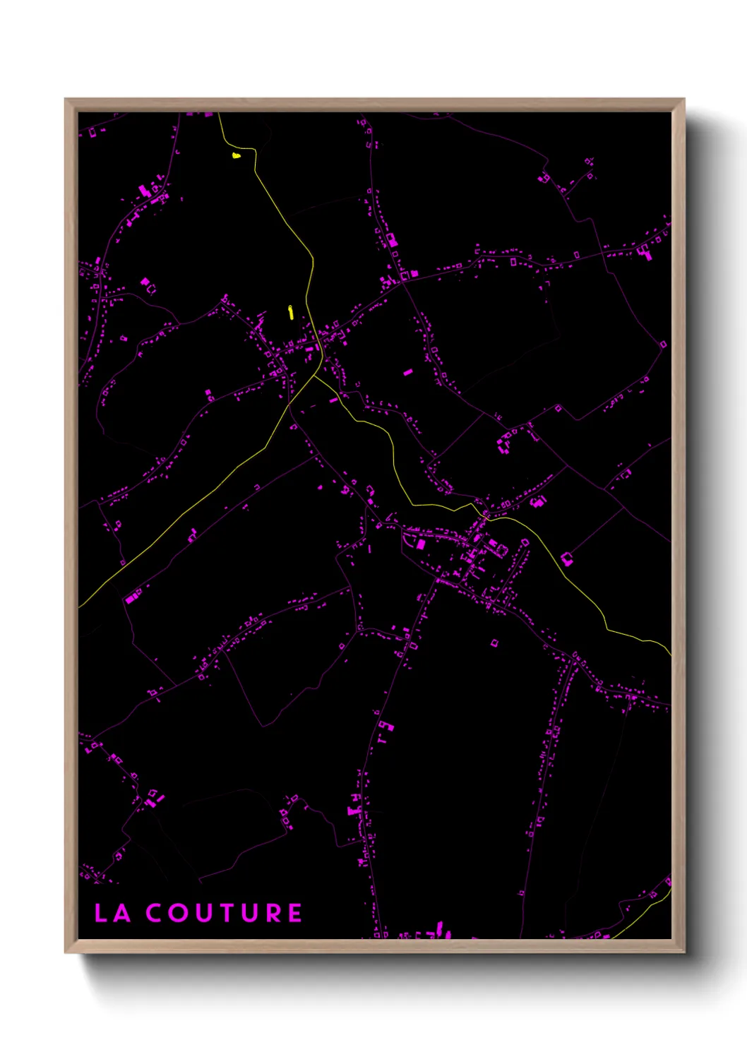 Une affiche de carte sur La Couture