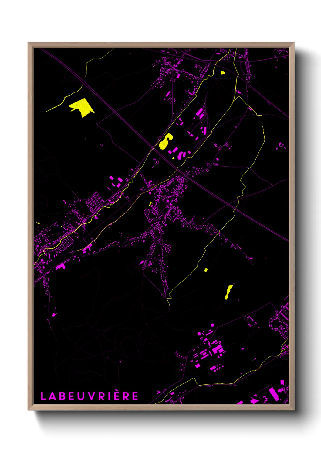 Une affiche de carte sur Labeuvrière