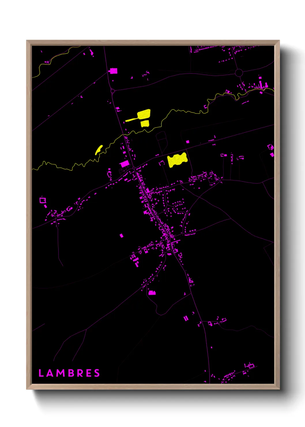 Une affiche de carte sur Lambres