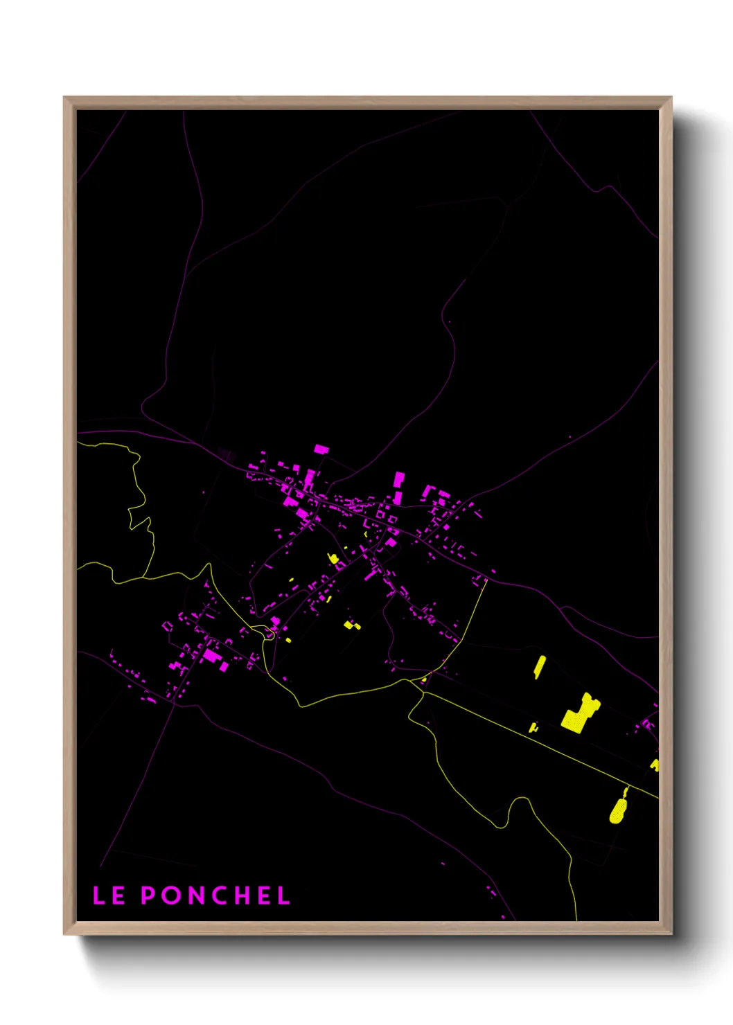 Une affiche de carte sur Le Ponchel