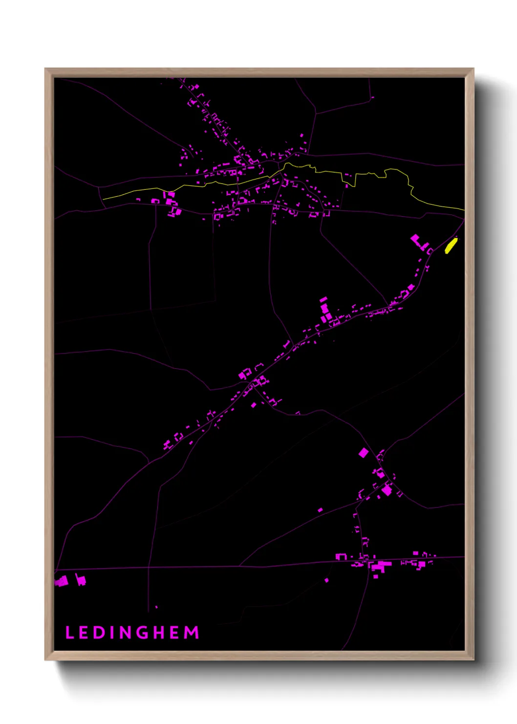 Une affiche de carte sur Ledinghem