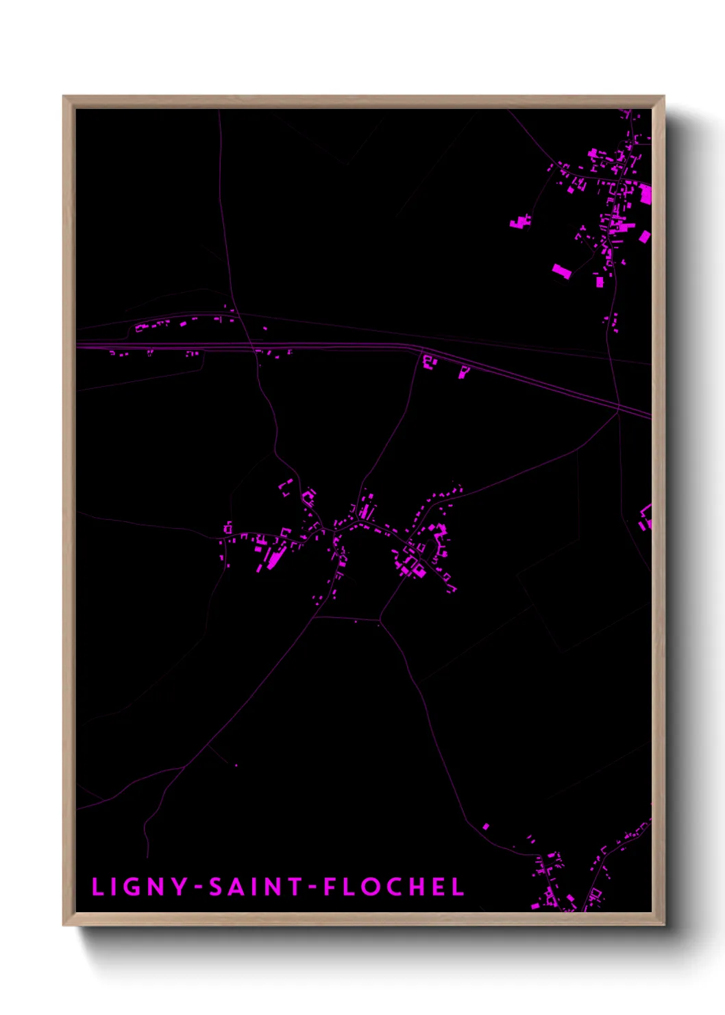 Une affiche de carte sur Ligny-Saint-Flochel