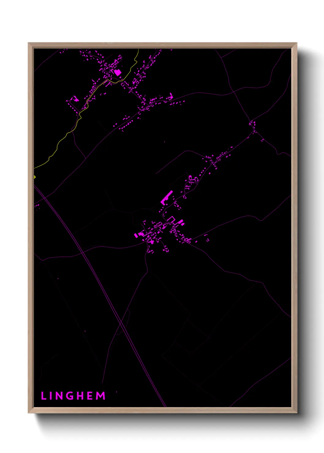 Une affiche de carte sur Linghem