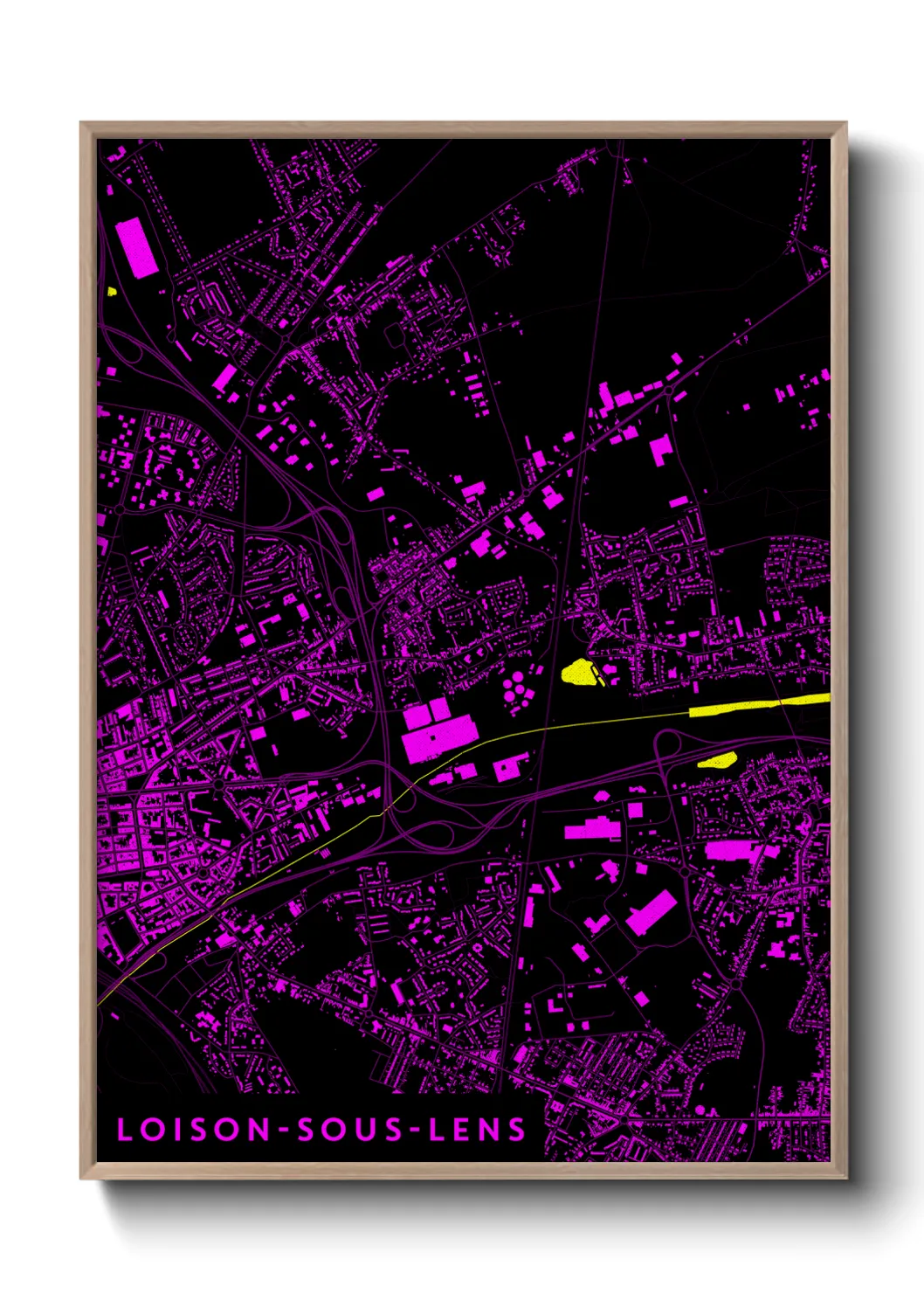 Une affiche de carte sur Loison-sous-Lens