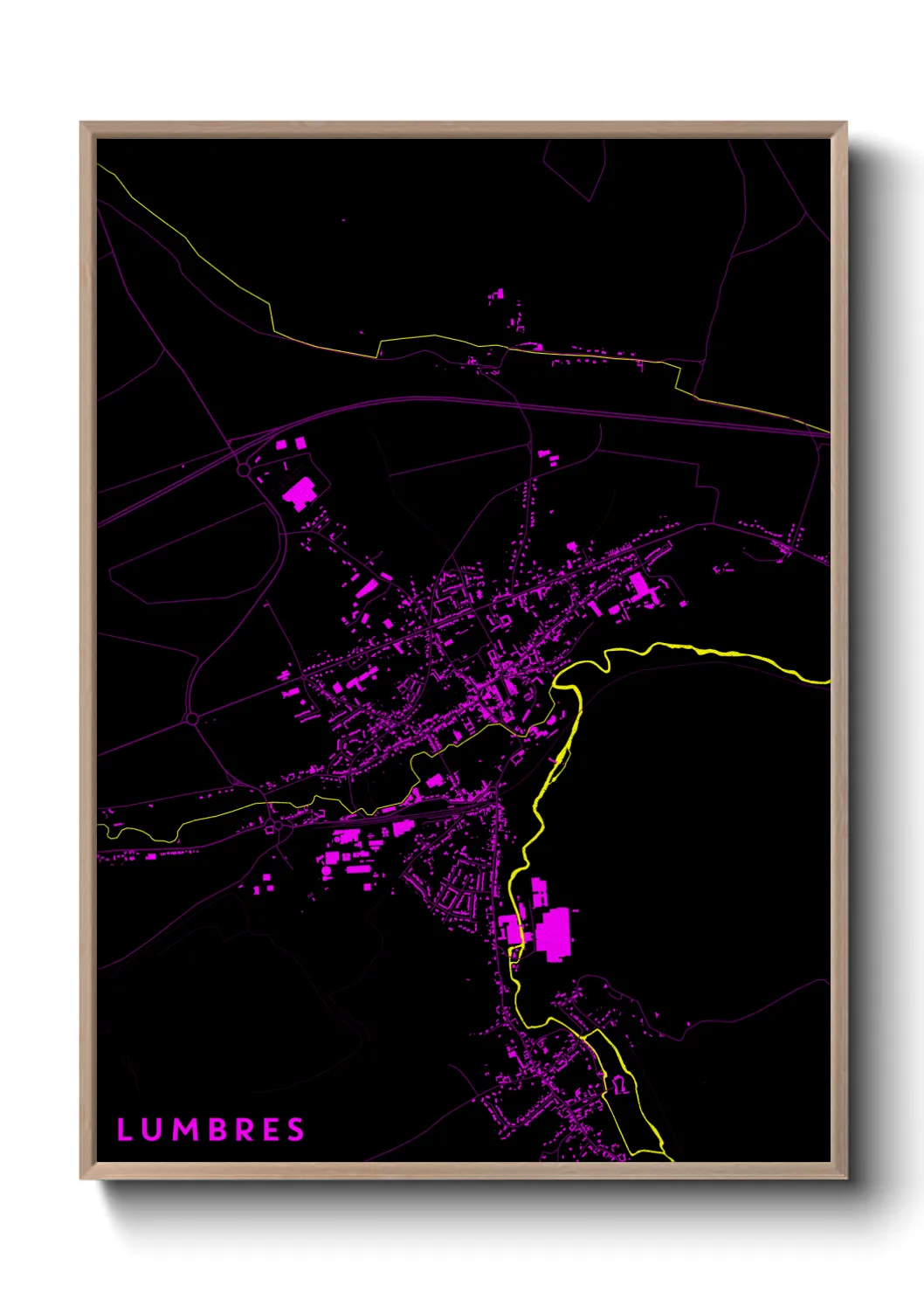 Une affiche de carte sur Lumbres